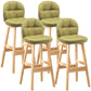 Modern Backrest Armless Counter Stool Wood Bar Stool with Pedal and Cushion Green Natural 4 Piece Set Clearhalo 'Bar Furniture' 'Bar Stools' 'bar_stools' 'furn' 'furn_bar_stools' 'furniture_bar_stools' 'Kitchen & Dining Furniture' 'kitchen&dining_furn' 'kitchen' 'kitchen_furn' Furniture' 4571397
