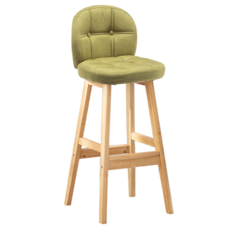 Modern Backrest Armless Counter Stool Wood Bar Stool with Pedal and Cushion Green Natural 1 Piece Clearhalo 'Bar Furniture' 'Bar Stools' 'bar_stools' 'furn' 'furn_bar_stools' 'furniture_bar_stools' 'Kitchen & Dining Furniture' 'kitchen&dining_furn' 'kitchen' 'kitchen_furn' Furniture' 4571398