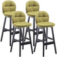 Modern Backrest Armless Counter Stool Wood Bar Stool with Pedal and Cushion Green Black 4 Piece Set Clearhalo 'Bar Furniture' 'Bar Stools' 'bar_stools' 'furn' 'furn_bar_stools' 'furniture_bar_stools' 'Kitchen & Dining Furniture' 'kitchen&dining_furn' 'kitchen' 'kitchen_furn' Furniture' 4571400