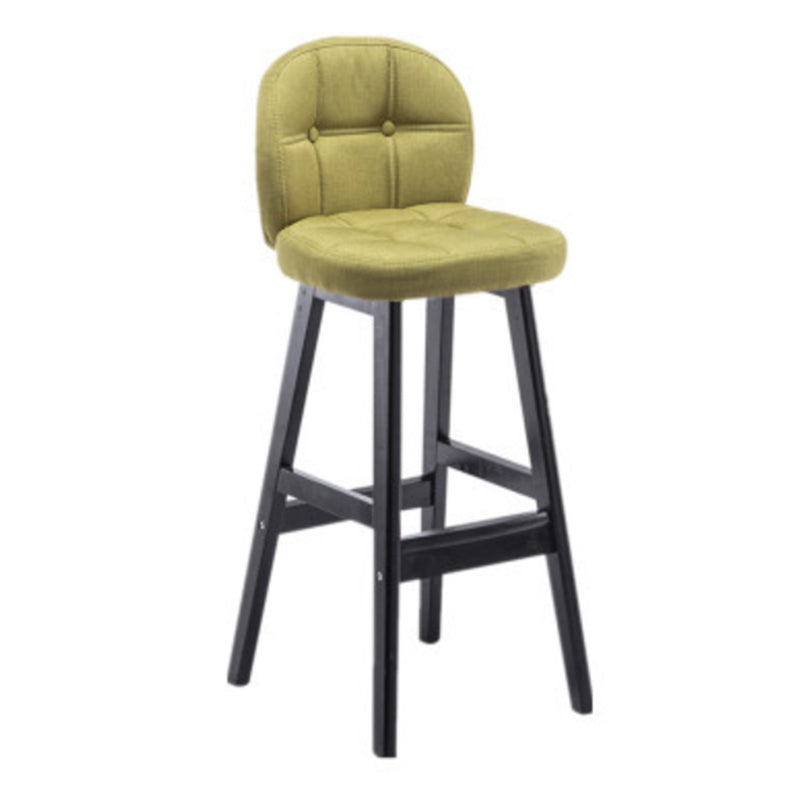 Modern Backrest Armless Counter Stool Wood Bar Stool with Pedal and Cushion Green Black 1 Piece Clearhalo 'Bar Furniture' 'Bar Stools' 'bar_stools' 'furn' 'furn_bar_stools' 'furniture_bar_stools' 'Kitchen & Dining Furniture' 'kitchen&dining_furn' 'kitchen' 'kitchen_furn' Furniture' 4571401