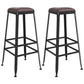Contemporary Metal Solid Wood Barstool Indoor Bar Stool with Backless 2 Piece Set Upholstered Bar Stool(31"H) Clearhalo 'Bar Furniture' 'Bar Stools' 'bar_stools' 'furn' 'furn_bar_stools' 'furniture_bar_stools' 'Kitchen & Dining Furniture' 'kitchen&dining_furn' 'kitchen' 'kitchen_furn' Furniture' 4571426