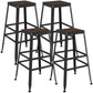 Contemporary Metal Solid Wood Barstool Indoor Bar Stool with Backless 4 Piece Set Non-Upholstered Counter Stool(26"H) Clearhalo 'Bar Furniture' 'Bar Stools' 'bar_stools' 'furn' 'furn_bar_stools' 'furniture_bar_stools' 'Kitchen & Dining Furniture' 'kitchen&dining_furn' 'kitchen' 'kitchen_furn' Furniture' 4571434