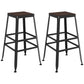 Contemporary Metal Solid Wood Barstool Indoor Bar Stool with Backless 2 Piece Set Non-Upholstered Counter Stool(26"H) Clearhalo 'Bar Furniture' 'Bar Stools' 'bar_stools' 'furn' 'furn_bar_stools' 'furniture_bar_stools' 'Kitchen & Dining Furniture' 'kitchen&dining_furn' 'kitchen' 'kitchen_furn' Furniture' 4571436