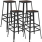 Contemporary Metal Solid Wood Barstool Indoor Bar Stool with Backless 4 Piece Set Non-Upholstered Bar Stool(30"H) Clearhalo 'Bar Furniture' 'Bar Stools' 'bar_stools' 'furn' 'furn_bar_stools' 'furniture_bar_stools' 'Kitchen & Dining Furniture' 'kitchen&dining_furn' 'kitchen' 'kitchen_furn' Furniture' 4571437