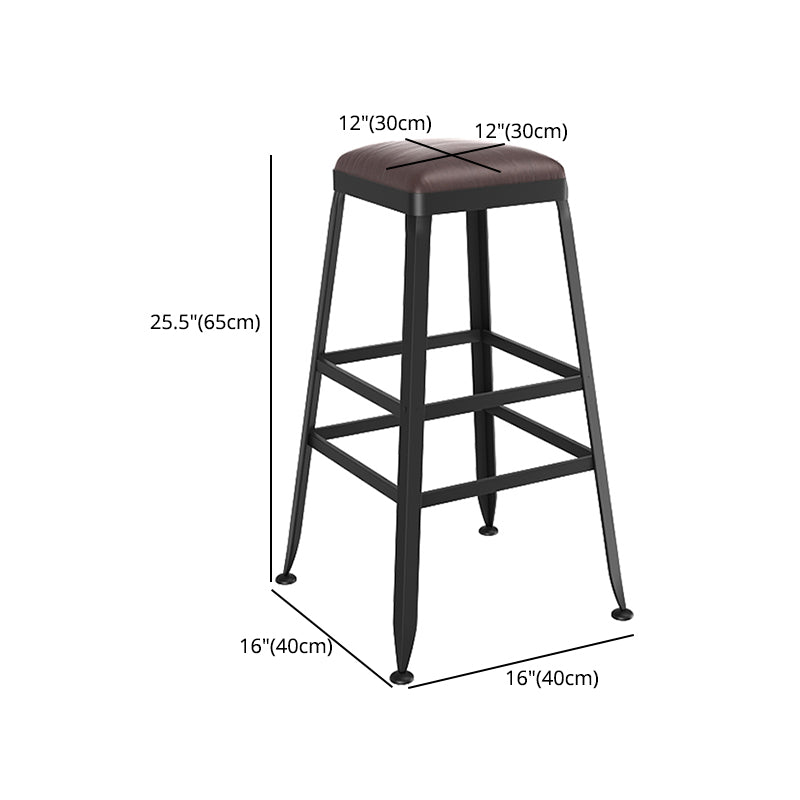 Contemporary Metal Solid Wood Barstool Indoor Bar Stool with Backless Clearhalo 'Bar Furniture' 'Bar Stools' 'bar_stools' 'furn' 'furn_bar_stools' 'furniture_bar_stools' 'Kitchen & Dining Furniture' 'kitchen&dining_furn' 'kitchen' 'kitchen_furn' Furniture' 4571448