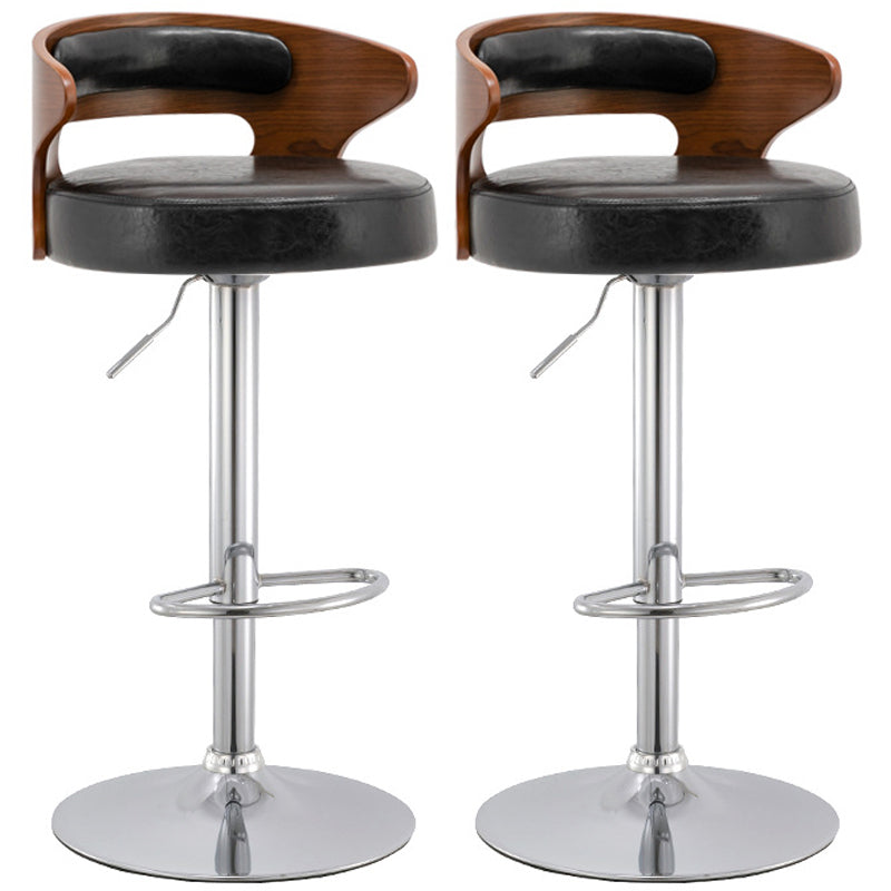 Modern Style Metal Stool with Swivel and Adjustable Height Living Room Simple Bar Stool Gloss Black 2 Piece Set Clearhalo 'Bar Furniture' 'Bar Stools' 'bar_stools' 'furn' 'furn_bar_stools' 'furniture_bar_stools' 'Kitchen & Dining Furniture' 'kitchen&dining_furn' 'kitchen' 'kitchen_furn' Furniture' 4571457