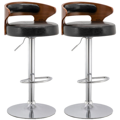 Modern Style Metal Stool with Swivel and Adjustable Height Living Room Simple Bar Stool Gloss Black 2 Piece Set Clearhalo 'Bar Furniture' 'Bar Stools' 'bar_stools' 'furn' 'furn_bar_stools' 'furniture_bar_stools' 'Kitchen & Dining Furniture' 'kitchen&dining_furn' 'kitchen' 'kitchen_furn' Furniture' 4571457