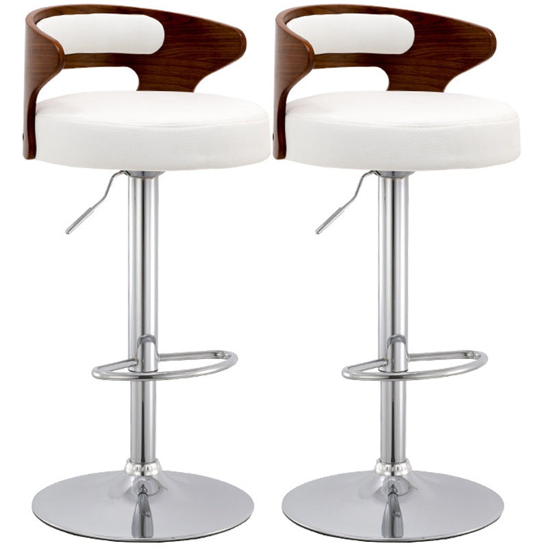Modern Style Metal Stool with Swivel and Adjustable Height Living Room Simple Bar Stool White 2 Piece Set Clearhalo 'Bar Furniture' 'Bar Stools' 'bar_stools' 'furn' 'furn_bar_stools' 'furniture_bar_stools' 'Kitchen & Dining Furniture' 'kitchen&dining_furn' 'kitchen' 'kitchen_furn' Furniture' 4571459