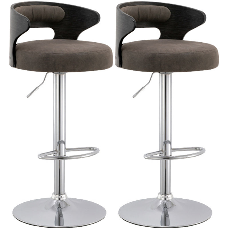 Modern Style Metal Stool with Swivel and Adjustable Height Living Room Simple Bar Stool Black 2 Piece Set Clearhalo 'Bar Furniture' 'Bar Stools' 'bar_stools' 'furn' 'furn_bar_stools' 'furniture_bar_stools' 'Kitchen & Dining Furniture' 'kitchen&dining_furn' 'kitchen' 'kitchen_furn' Furniture' 4571461