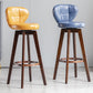 Scandinavia Style Bar-stool with Swivel Wooden Legs Round Seat for Kitchen Bar Clearhalo 'Bar Furniture' 'Bar Stools' 'bar_stools' 'furn' 'furn_bar_stools' 'furniture_bar_stools' 'Kitchen & Dining Furniture' 'kitchen&dining_furn' 'kitchen' 'kitchen_furn' Furniture' 4571467