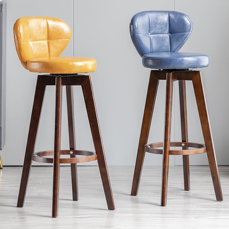 Scandinavia Style Bar-stool with Swivel Wooden Legs Round Seat for Kitchen Bar Clearhalo 'Bar Furniture' 'Bar Stools' 'bar_stools' 'furn' 'furn_bar_stools' 'furniture_bar_stools' 'Kitchen & Dining Furniture' 'kitchen&dining_furn' 'kitchen' 'kitchen_furn' Furniture' 4571467