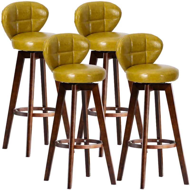 Scandinavia Style Bar-stool with Swivel Wooden Legs Round Seat for Kitchen Bar Ginger 4 Piece Set Clearhalo 'Bar Furniture' 'Bar Stools' 'bar_stools' 'furn' 'furn_bar_stools' 'furniture_bar_stools' 'Kitchen & Dining Furniture' 'kitchen&dining_furn' 'kitchen' 'kitchen_furn' Furniture' 4571468