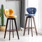 Scandinavia Style Bar-stool with Swivel Wooden Legs Round Seat for Kitchen Bar Clearhalo 'Bar Furniture' 'Bar Stools' 'bar_stools' 'furn' 'furn_bar_stools' 'furniture_bar_stools' 'Kitchen & Dining Furniture' 'kitchen&dining_furn' 'kitchen' 'kitchen_furn' Furniture' 4571469