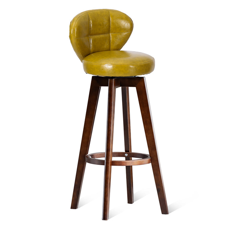 Scandinavia Style Bar-stool with Swivel Wooden Legs Round Seat for Kitchen Bar Ginger 1 Piece Clearhalo 'Bar Furniture' 'Bar Stools' 'bar_stools' 'furn' 'furn_bar_stools' 'furniture_bar_stools' 'Kitchen & Dining Furniture' 'kitchen&dining_furn' 'kitchen' 'kitchen_furn' Furniture' 4571470