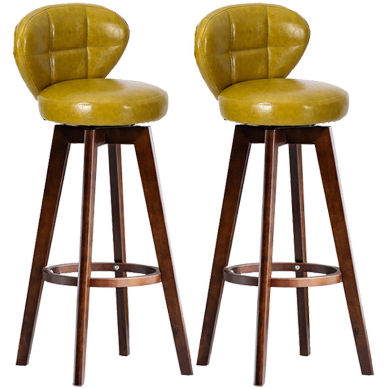 Scandinavia Style Bar-stool with Swivel Wooden Legs Round Seat for Kitchen Bar Ginger 2 Piece Set Clearhalo 'Bar Furniture' 'Bar Stools' 'bar_stools' 'furn' 'furn_bar_stools' 'furniture_bar_stools' 'Kitchen & Dining Furniture' 'kitchen&dining_furn' 'kitchen' 'kitchen_furn' Furniture' 4571471