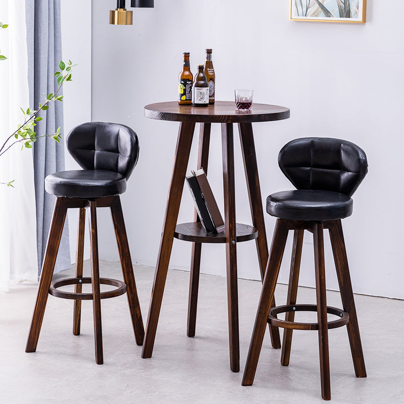 Scandinavia Style Bar-stool with Swivel Wooden Legs Round Seat for Kitchen Bar Clearhalo 'Bar Furniture' 'Bar Stools' 'bar_stools' 'furn' 'furn_bar_stools' 'furniture_bar_stools' 'Kitchen & Dining Furniture' 'kitchen&dining_furn' 'kitchen' 'kitchen_furn' Furniture' 4571472