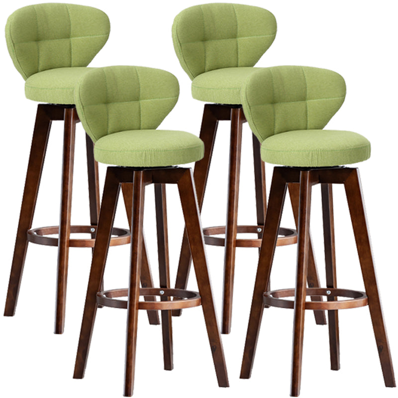 Scandinavia Style Bar-stool with Swivel Wooden Legs Round Seat for Kitchen Bar Green 4 Piece Set Clearhalo 'Bar Furniture' 'Bar Stools' 'bar_stools' 'furn' 'furn_bar_stools' 'furniture_bar_stools' 'Kitchen & Dining Furniture' 'kitchen&dining_furn' 'kitchen' 'kitchen_furn' Furniture' 4571474
