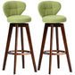 Scandinavia Style Bar-stool with Swivel Wooden Legs Round Seat for Kitchen Bar Green 2 Piece Set Clearhalo 'Bar Furniture' 'Bar Stools' 'bar_stools' 'furn' 'furn_bar_stools' 'furniture_bar_stools' 'Kitchen & Dining Furniture' 'kitchen&dining_furn' 'kitchen' 'kitchen_furn' Furniture' 4571476
