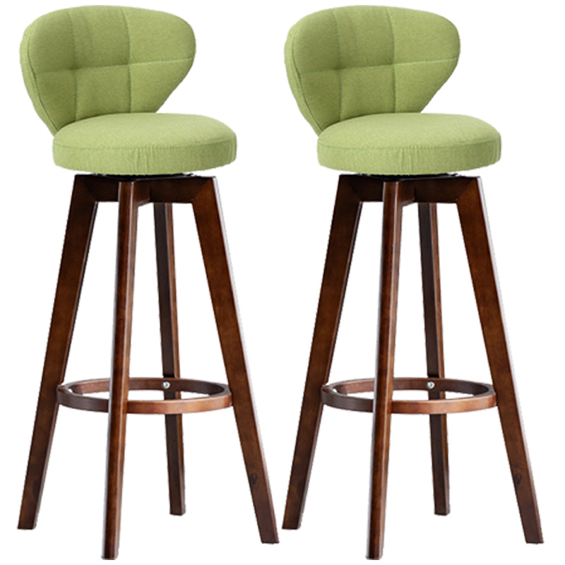 Scandinavia Style Bar-stool with Swivel Wooden Legs Round Seat for Kitchen Bar Green 2 Piece Set Clearhalo 'Bar Furniture' 'Bar Stools' 'bar_stools' 'furn' 'furn_bar_stools' 'furniture_bar_stools' 'Kitchen & Dining Furniture' 'kitchen&dining_furn' 'kitchen' 'kitchen_furn' Furniture' 4571476