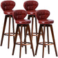 Scandinavia Style Bar-stool with Swivel Wooden Legs Round Seat for Kitchen Bar Red 4 Piece Set Clearhalo 'Bar Furniture' 'Bar Stools' 'bar_stools' 'furn' 'furn_bar_stools' 'furniture_bar_stools' 'Kitchen & Dining Furniture' 'kitchen&dining_furn' 'kitchen' 'kitchen_furn' Furniture' 4571478