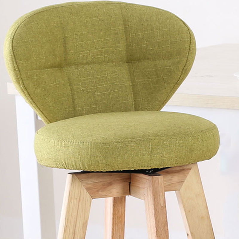 Scandinavia Style Bar-stool with Swivel Wooden Legs Round Seat for Kitchen Bar Clearhalo 'Bar Furniture' 'Bar Stools' 'bar_stools' 'furn' 'furn_bar_stools' 'furniture_bar_stools' 'Kitchen & Dining Furniture' 'kitchen&dining_furn' 'kitchen' 'kitchen_furn' Furniture' 4571479