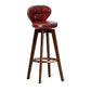 Scandinavia Style Bar-stool with Swivel Wooden Legs Round Seat for Kitchen Bar Red 1 Piece Clearhalo 'Bar Furniture' 'Bar Stools' 'bar_stools' 'furn' 'furn_bar_stools' 'furniture_bar_stools' 'Kitchen & Dining Furniture' 'kitchen&dining_furn' 'kitchen' 'kitchen_furn' Furniture' 4571480