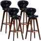 Scandinavia Style Bar-stool with Swivel Wooden Legs Round Seat for Kitchen Bar Black 4 Piece Set Clearhalo 'Bar Furniture' 'Bar Stools' 'bar_stools' 'furn' 'furn_bar_stools' 'furniture_bar_stools' 'Kitchen & Dining Furniture' 'kitchen&dining_furn' 'kitchen' 'kitchen_furn' Furniture' 4571482