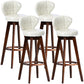 Scandinavia Style Bar-stool with Swivel Wooden Legs Round Seat for Kitchen Bar Off-White 4 Piece Set Clearhalo 'Bar Furniture' 'Bar Stools' 'bar_stools' 'furn' 'furn_bar_stools' 'furniture_bar_stools' 'Kitchen & Dining Furniture' 'kitchen&dining_furn' 'kitchen' 'kitchen_furn' Furniture' 4571485