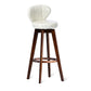 Scandinavia Style Bar-stool with Swivel Wooden Legs Round Seat for Kitchen Bar Off-White 1 Piece Clearhalo 'Bar Furniture' 'Bar Stools' 'bar_stools' 'furn' 'furn_bar_stools' 'furniture_bar_stools' 'Kitchen & Dining Furniture' 'kitchen&dining_furn' 'kitchen' 'kitchen_furn' Furniture' 4571486