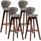 Scandinavia Style Bar-stool with Swivel Wooden Legs Round Seat for Kitchen Bar Light Gray 4 Piece Set Clearhalo 'Bar Furniture' 'Bar Stools' 'bar_stools' 'furn' 'furn_bar_stools' 'furniture_bar_stools' 'Kitchen & Dining Furniture' 'kitchen&dining_furn' 'kitchen' 'kitchen_furn' Furniture' 4571488