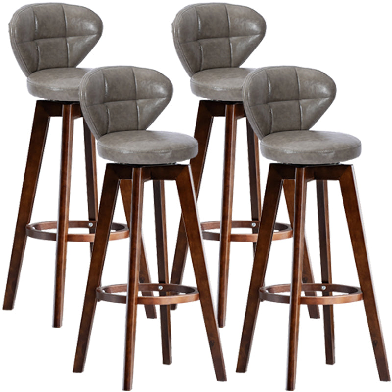 Scandinavia Style Bar-stool with Swivel Wooden Legs Round Seat for Kitchen Bar Light Gray 4 Piece Set Clearhalo 'Bar Furniture' 'Bar Stools' 'bar_stools' 'furn' 'furn_bar_stools' 'furniture_bar_stools' 'Kitchen & Dining Furniture' 'kitchen&dining_furn' 'kitchen' 'kitchen_furn' Furniture' 4571488