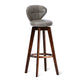Scandinavia Style Bar-stool with Swivel Wooden Legs Round Seat for Kitchen Bar Light Gray 1 Piece Clearhalo 'Bar Furniture' 'Bar Stools' 'bar_stools' 'furn' 'furn_bar_stools' 'furniture_bar_stools' 'Kitchen & Dining Furniture' 'kitchen&dining_furn' 'kitchen' 'kitchen_furn' Furniture' 4571489
