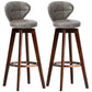 Scandinavia Style Bar-stool with Swivel Wooden Legs Round Seat for Kitchen Bar Light Gray 2 Piece Set Clearhalo 'Bar Furniture' 'Bar Stools' 'bar_stools' 'furn' 'furn_bar_stools' 'furniture_bar_stools' 'Kitchen & Dining Furniture' 'kitchen&dining_furn' 'kitchen' 'kitchen_furn' Furniture' 4571490