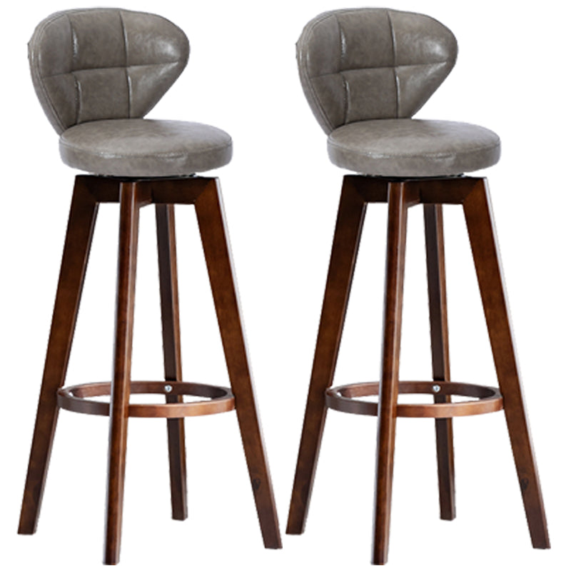 Scandinavia Style Bar-stool with Swivel Wooden Legs Round Seat for Kitchen Bar Light Gray 2 Piece Set Clearhalo 'Bar Furniture' 'Bar Stools' 'bar_stools' 'furn' 'furn_bar_stools' 'furniture_bar_stools' 'Kitchen & Dining Furniture' 'kitchen&dining_furn' 'kitchen' 'kitchen_furn' Furniture' 4571490
