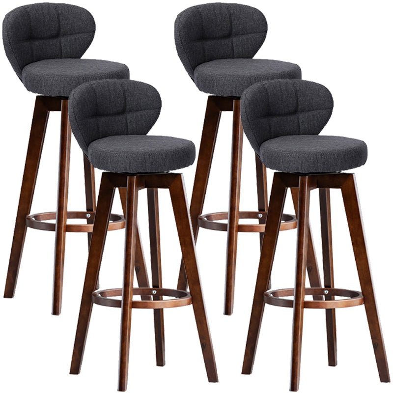 Scandinavia Style Bar-stool with Swivel Wooden Legs Round Seat for Kitchen Bar Smoke Gray 4 Piece Set Clearhalo 'Bar Furniture' 'Bar Stools' 'bar_stools' 'furn' 'furn_bar_stools' 'furniture_bar_stools' 'Kitchen & Dining Furniture' 'kitchen&dining_furn' 'kitchen' 'kitchen_furn' Furniture' 4571494