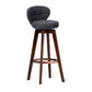 Scandinavia Style Bar-stool with Swivel Wooden Legs Round Seat for Kitchen Bar Smoke Gray 1 Piece Clearhalo 'Bar Furniture' 'Bar Stools' 'bar_stools' 'furn' 'furn_bar_stools' 'furniture_bar_stools' 'Kitchen & Dining Furniture' 'kitchen&dining_furn' 'kitchen' 'kitchen_furn' Furniture' 4571495