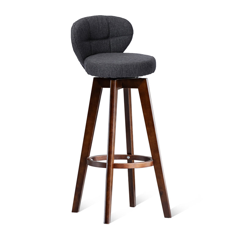 Scandinavia Style Bar-stool with Swivel Wooden Legs Round Seat for Kitchen Bar Smoke Gray 1 Piece Clearhalo 'Bar Furniture' 'Bar Stools' 'bar_stools' 'furn' 'furn_bar_stools' 'furniture_bar_stools' 'Kitchen & Dining Furniture' 'kitchen&dining_furn' 'kitchen' 'kitchen_furn' Furniture' 4571495