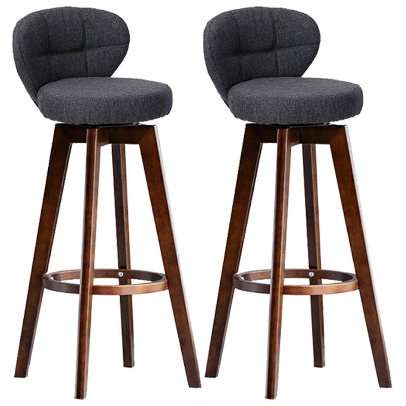 Scandinavia Style Bar-stool with Swivel Wooden Legs Round Seat for Kitchen Bar Smoke Gray 2 Piece Set Clearhalo 'Bar Furniture' 'Bar Stools' 'bar_stools' 'furn' 'furn_bar_stools' 'furniture_bar_stools' 'Kitchen & Dining Furniture' 'kitchen&dining_furn' 'kitchen' 'kitchen_furn' Furniture' 4571496