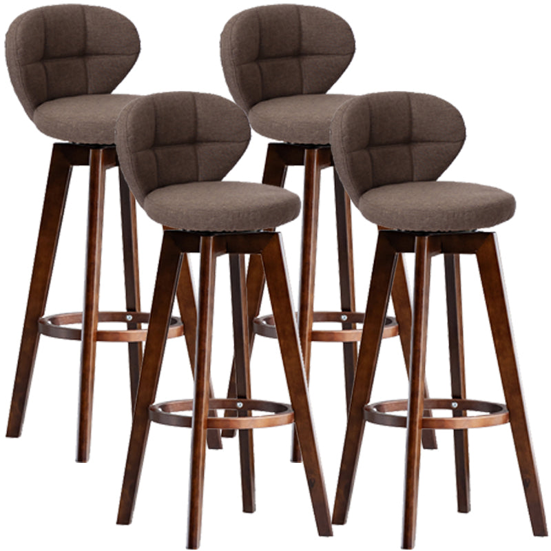 Scandinavia Style Bar-stool with Swivel Wooden Legs Round Seat for Kitchen Bar Coffee 4 Piece Set Clearhalo 'Bar Furniture' 'Bar Stools' 'bar_stools' 'furn' 'furn_bar_stools' 'furniture_bar_stools' 'Kitchen & Dining Furniture' 'kitchen&dining_furn' 'kitchen' 'kitchen_furn' Furniture' 4571497