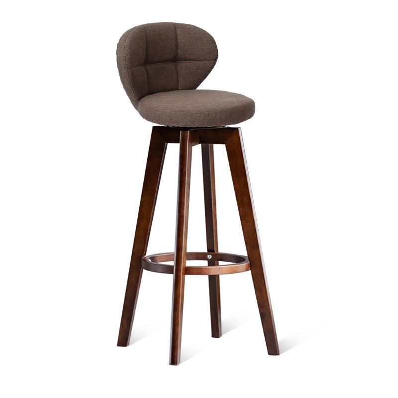Scandinavia Style Bar-stool with Swivel Wooden Legs Round Seat for Kitchen Bar Coffee 1 Piece Clearhalo 'Bar Furniture' 'Bar Stools' 'bar_stools' 'furn' 'furn_bar_stools' 'furniture_bar_stools' 'Kitchen & Dining Furniture' 'kitchen&dining_furn' 'kitchen' 'kitchen_furn' Furniture' 4571498
