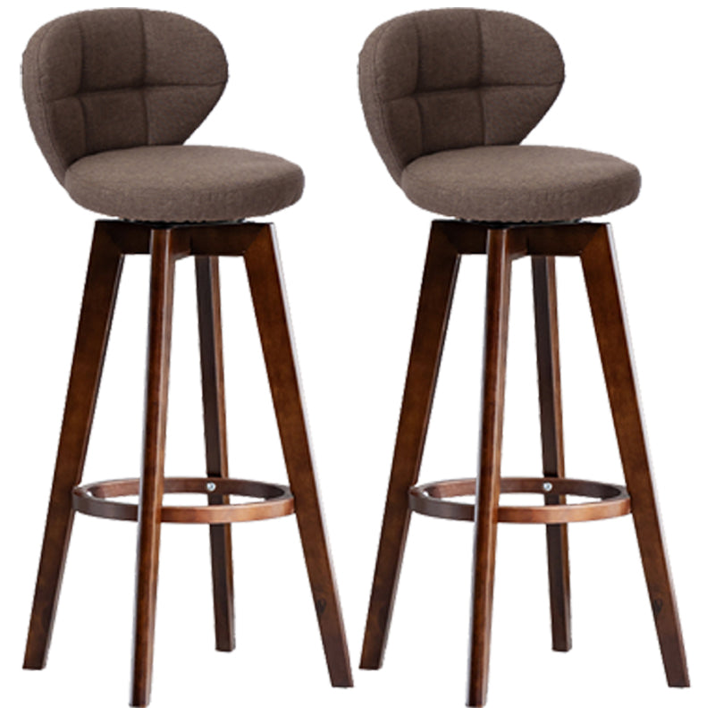 Scandinavia Style Bar-stool with Swivel Wooden Legs Round Seat for Kitchen Bar Coffee 2 Piece Set Clearhalo 'Bar Furniture' 'Bar Stools' 'bar_stools' 'furn' 'furn_bar_stools' 'furniture_bar_stools' 'Kitchen & Dining Furniture' 'kitchen&dining_furn' 'kitchen' 'kitchen_furn' Furniture' 4571499