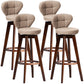 Scandinavia Style Bar-stool with Swivel Wooden Legs Round Seat for Kitchen Bar Khaki 4 Piece Set Clearhalo 'Bar Furniture' 'Bar Stools' 'bar_stools' 'furn' 'furn_bar_stools' 'furniture_bar_stools' 'Kitchen & Dining Furniture' 'kitchen&dining_furn' 'kitchen' 'kitchen_furn' Furniture' 4571500