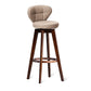 Scandinavia Style Bar-stool with Swivel Wooden Legs Round Seat for Kitchen Bar Khaki 1 Piece Clearhalo 'Bar Furniture' 'Bar Stools' 'bar_stools' 'furn' 'furn_bar_stools' 'furniture_bar_stools' 'Kitchen & Dining Furniture' 'kitchen&dining_furn' 'kitchen' 'kitchen_furn' Furniture' 4571501