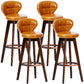 Scandinavia Style Bar-stool with Swivel Wooden Legs Round Seat for Kitchen Bar Orange 4 Piece Set Clearhalo 'Bar Furniture' 'Bar Stools' 'bar_stools' 'furn' 'furn_bar_stools' 'furniture_bar_stools' 'Kitchen & Dining Furniture' 'kitchen&dining_furn' 'kitchen' 'kitchen_furn' Furniture' 4571503