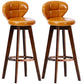 Scandinavia Style Bar-stool with Swivel Wooden Legs Round Seat for Kitchen Bar Orange 2 Piece Set Clearhalo 'Bar Furniture' 'Bar Stools' 'bar_stools' 'furn' 'furn_bar_stools' 'furniture_bar_stools' 'Kitchen & Dining Furniture' 'kitchen&dining_furn' 'kitchen' 'kitchen_furn' Furniture' 4571505