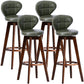 Scandinavia Style Bar-stool with Swivel Wooden Legs Round Seat for Kitchen Bar Army Green 4 Piece Set Clearhalo 'Bar Furniture' 'Bar Stools' 'bar_stools' 'furn' 'furn_bar_stools' 'furniture_bar_stools' 'Kitchen & Dining Furniture' 'kitchen&dining_furn' 'kitchen' 'kitchen_furn' Furniture' 4571506