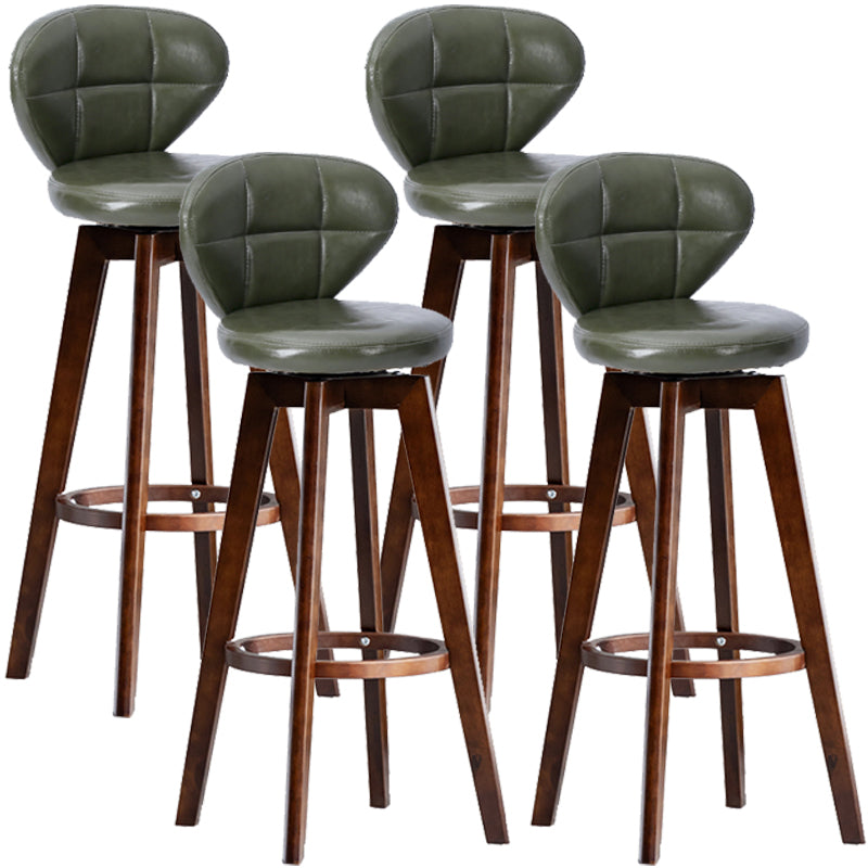 Scandinavia Style Bar-stool with Swivel Wooden Legs Round Seat for Kitchen Bar Army Green 4 Piece Set Clearhalo 'Bar Furniture' 'Bar Stools' 'bar_stools' 'furn' 'furn_bar_stools' 'furniture_bar_stools' 'Kitchen & Dining Furniture' 'kitchen&dining_furn' 'kitchen' 'kitchen_furn' Furniture' 4571506