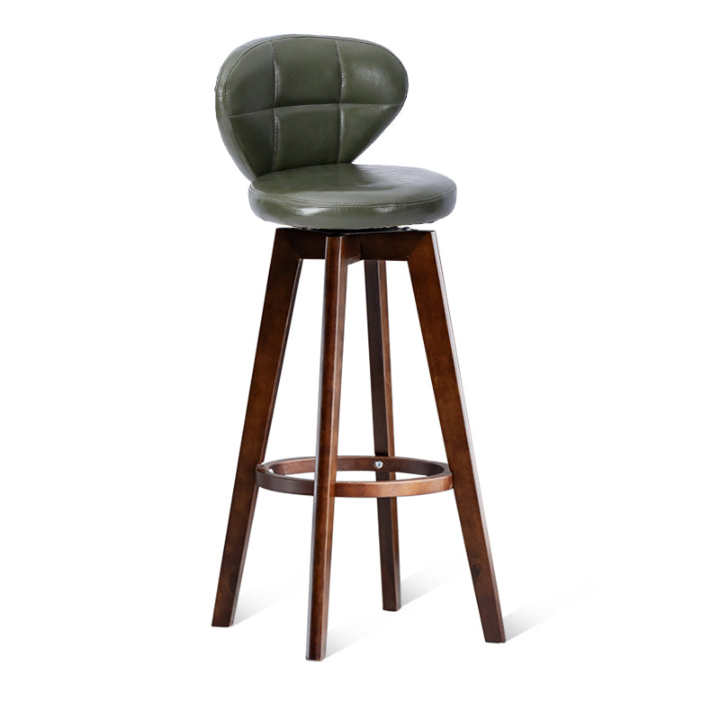Scandinavia Style Bar-stool with Swivel Wooden Legs Round Seat for Kitchen Bar Army Green 1 Piece Clearhalo 'Bar Furniture' 'Bar Stools' 'bar_stools' 'furn' 'furn_bar_stools' 'furniture_bar_stools' 'Kitchen & Dining Furniture' 'kitchen&dining_furn' 'kitchen' 'kitchen_furn' Furniture' 4571507