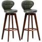 Scandinavia Style Bar-stool with Swivel Wooden Legs Round Seat for Kitchen Bar Army Green 2 Piece Set Clearhalo 'Bar Furniture' 'Bar Stools' 'bar_stools' 'furn' 'furn_bar_stools' 'furniture_bar_stools' 'Kitchen & Dining Furniture' 'kitchen&dining_furn' 'kitchen' 'kitchen_furn' Furniture' 4571508