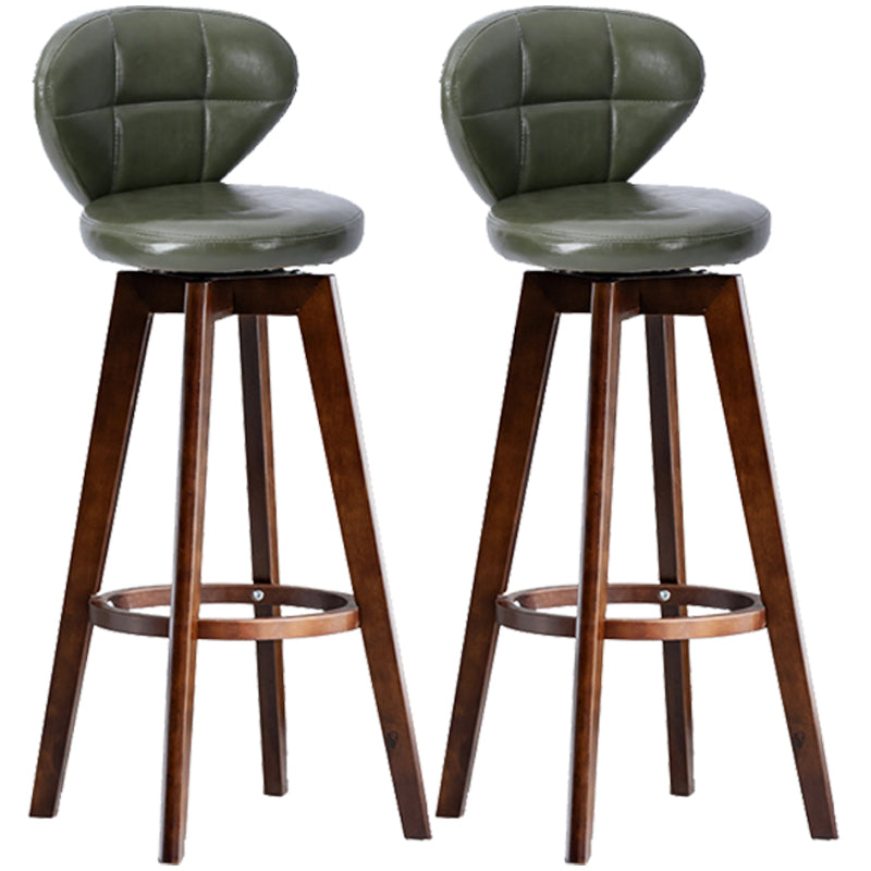 Scandinavia Style Bar-stool with Swivel Wooden Legs Round Seat for Kitchen Bar Army Green 2 Piece Set Clearhalo 'Bar Furniture' 'Bar Stools' 'bar_stools' 'furn' 'furn_bar_stools' 'furniture_bar_stools' 'Kitchen & Dining Furniture' 'kitchen&dining_furn' 'kitchen' 'kitchen_furn' Furniture' 4571508